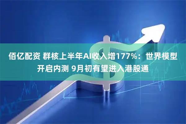 佰亿配资 群核上半年AI收入增177%：世界模型开启内测 9月初有望进入港股通